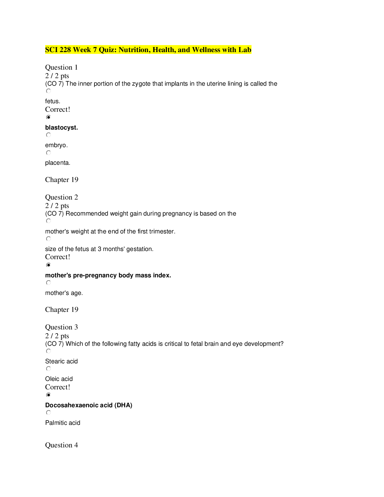 Preview image for SCI 228 Week 7 Quiz: Nutrition, Health, and Wellness with Lab